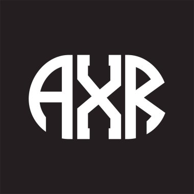 Siyah arka planda AXR harf logosu tasarımı. AXR 