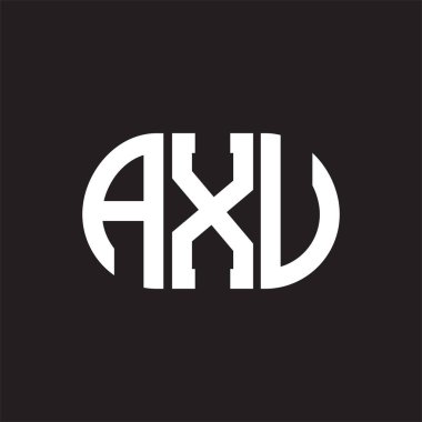 Siyah arkaplanda AXV harf logosu tasarımı. AXV 