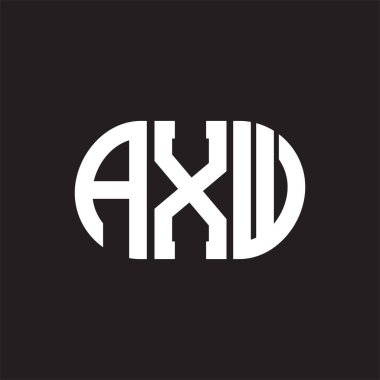 Siyah arkaplanda AXW harf logosu tasarımı. AXW 