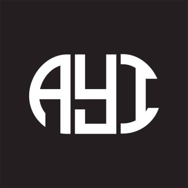 Siyah arka planda AYI harf logosu tasarımı. AYI 