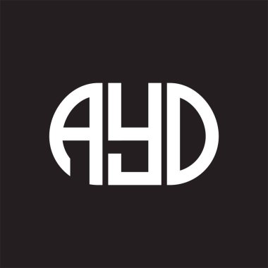 Siyah arka planda AYO harf logosu tasarımı. AYO 