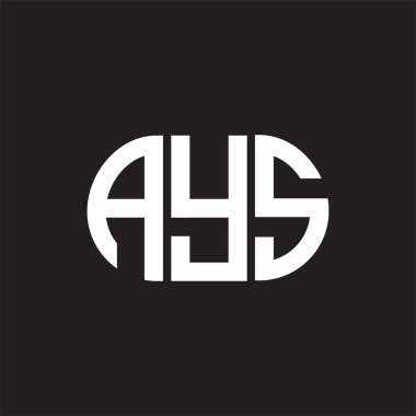 Siyah arka planda AYS harfi logo tasarımı. AYS 