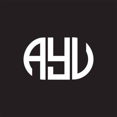 Siyah arka planda AYU harf logosu tasarımı. AYU 