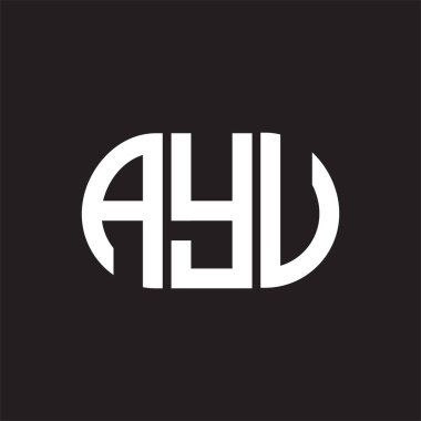 Siyah arka planda AYV harf logosu tasarımı. AYV 
