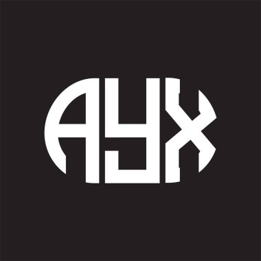 Siyah arkaplanda AYX harf logosu tasarımı. AYX 