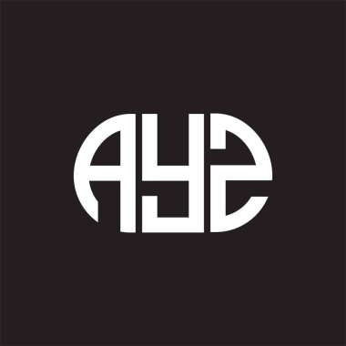 Siyah arka planda AYZ harf logosu tasarımı. AYZ 