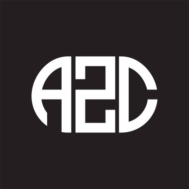 Siyah arka planda AZC harf logosu tasarımı. AZC 