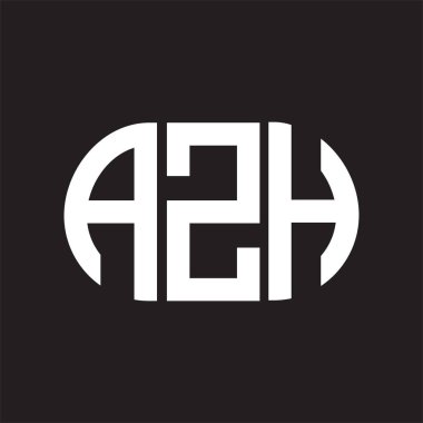 Siyah arkaplanda AZH harf logosu tasarımı. AZH 