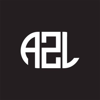 Siyah arkaplanda AZL harf logosu tasarımı. AZL 