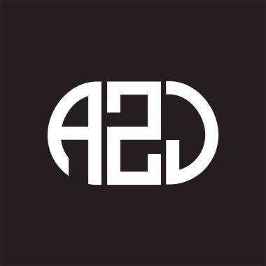 Siyah arka planda AZJ harf logosu tasarımı. AZJ 