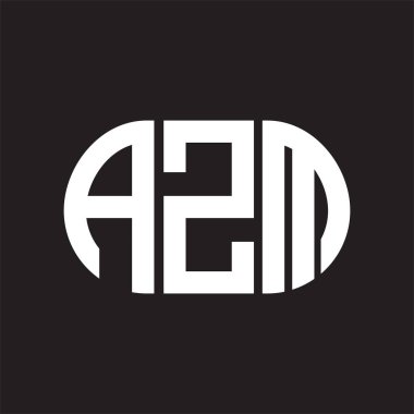 Siyah arkaplanda AZM harf logosu tasarımı. AZM 