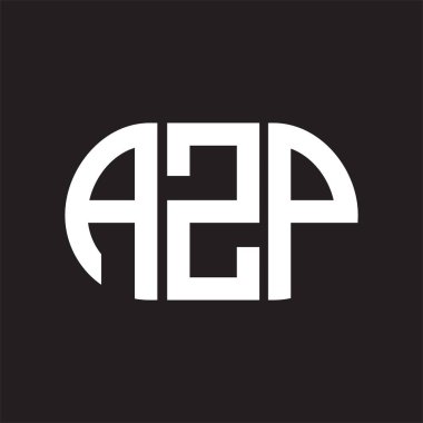 Siyah arkaplanda AZP harf logosu tasarımı. AZP 