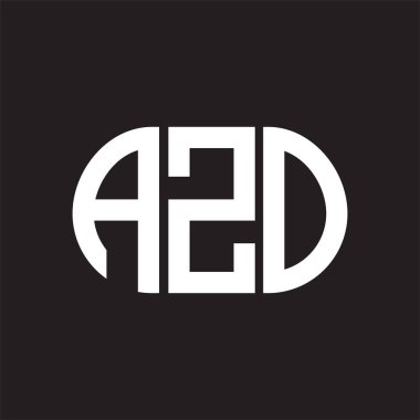 Siyah arka planda AZO harfi logo tasarımı. AZO 