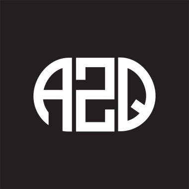 Siyah arka planda AZQ harfi logo tasarımı. AZQ 