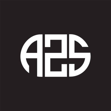 Siyah arkaplanda AZS harf logosu tasarımı. AZS 