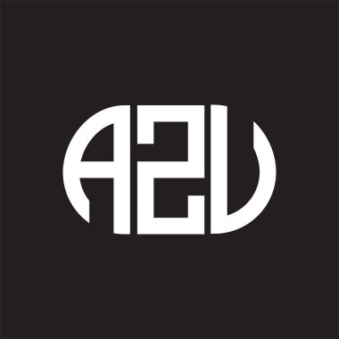 Siyah arka planda AZU harf logosu tasarımı. AZU 