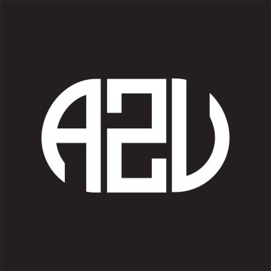 Siyah arkaplanda AZV harf logosu tasarımı. AZV 