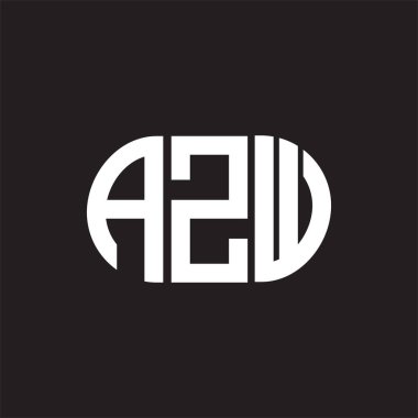 Siyah arkaplanda AZW harf logosu tasarımı. AZW 