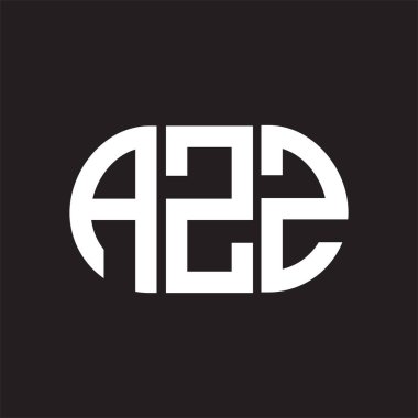 Siyah arkaplanda AZZ harf logosu tasarımı. AZZ 