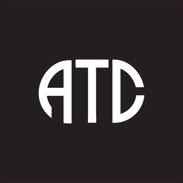 Siyah Arka Planda Atc Harf Logosu Tasarımı Atc — Stok Vektör