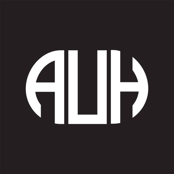 Auh Logo Ontwerp Zwarte Achtergrond Wat Dit — Stockvector