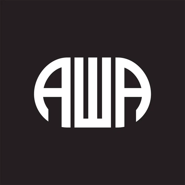 Awa字母标识设计为黑色背景 Awa — 图库矢量图片