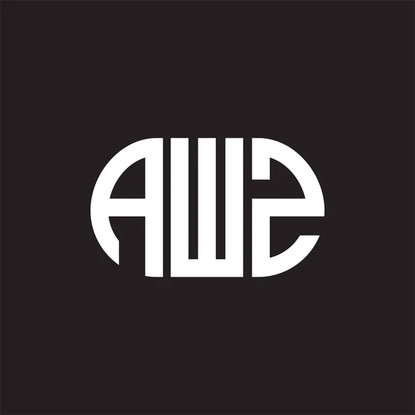 黑色背景的Awz字母标识设计 Awz — 图库矢量图片