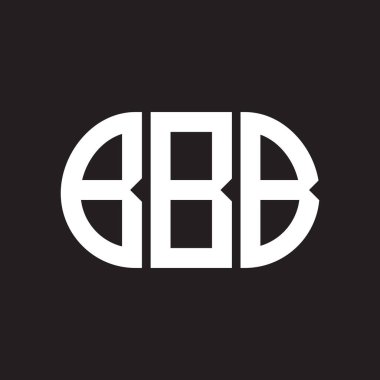 Siyah arka planda BBB harfi logo tasarımı. BBB 