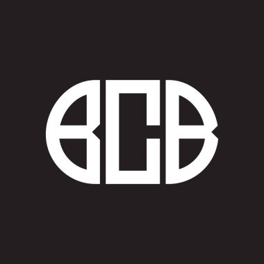 Siyah arka planda BCB harf logosu tasarımı. BCB 
