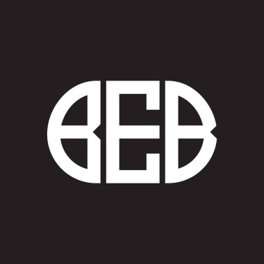 Siyah arka planda BEB harfi logo tasarımı. BEB 
