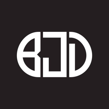 Siyah arka planda BJD harf logosu tasarımı. BJD 
