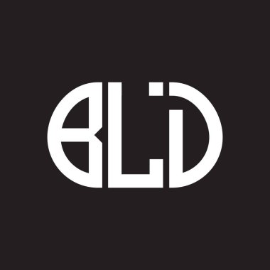 Siyah arkaplanda BLD harf logosu tasarımı. KALI 