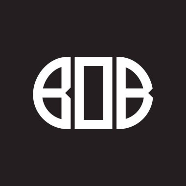 Siyah arka planda BOB harfi logo tasarımı. BOB 