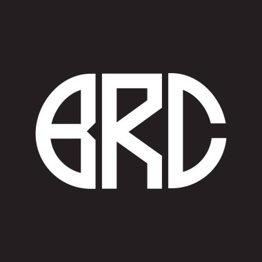 Siyah arka planda BRC harf logosu tasarımı. BRC 