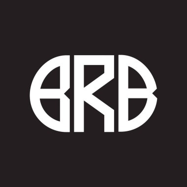 Siyah arka planda BRB harfi logo tasarımı. BRB 