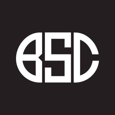 Siyah arka planda BSC harfi logo tasarımı. BSC 
