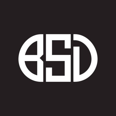 Siyah arkaplanda BSD harf logosu tasarımı. BSD 