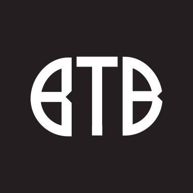 Siyah arka planda BTB harfi logo tasarımı. BTB 