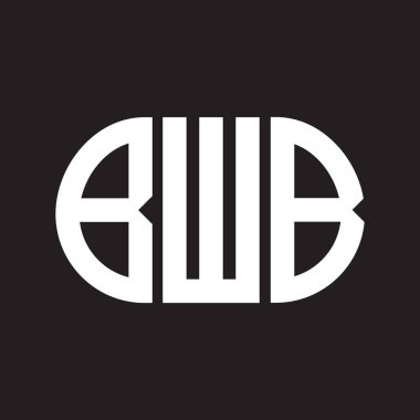 Siyah arka planda BWB harfi logo tasarımı. BWB 