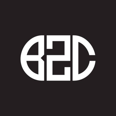 Siyah arka planda BZC harf logosu tasarımı. BZC 