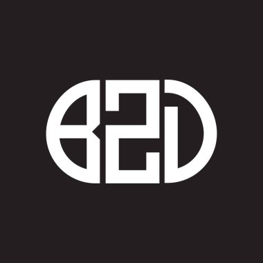 Siyah arkaplanda BZD harf logosu tasarımı. BZD 