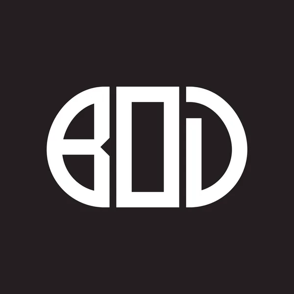 黑色背景上的Bod字母标识设计 Bod — 图库矢量图片