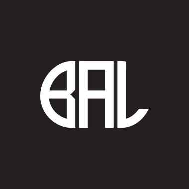 Siyah arka planda BAL harf logosu tasarımı. BAL 