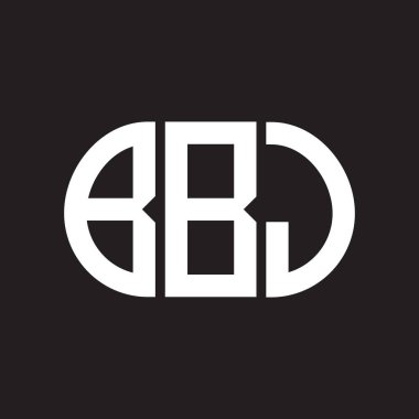 Siyah arka planda BBJ harf logosu tasarımı. BBJ 