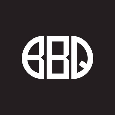 Siyah arka planda barbekü harfi logosu tasarımı. Barbekü. 