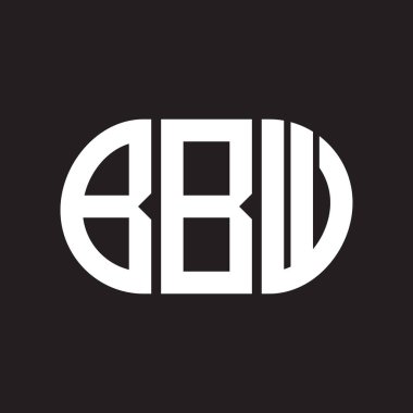 Siyah arka planda BBW harf logosu tasarımı. BBW 