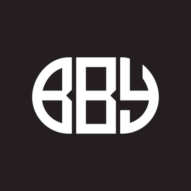 Siyah arka planda BBY harfi logo tasarımı. BBY 