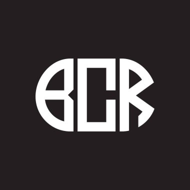 Siyah arka planda BCR harf logosu tasarımı. BCR 