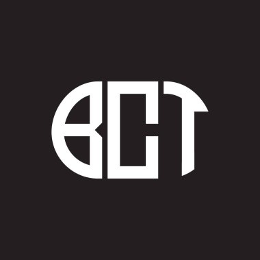 Siyah arka planda BCT harfi logo tasarımı. BCT 
