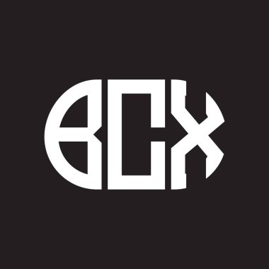 Siyah arkaplanda BCX harf logosu tasarımı. BCX 